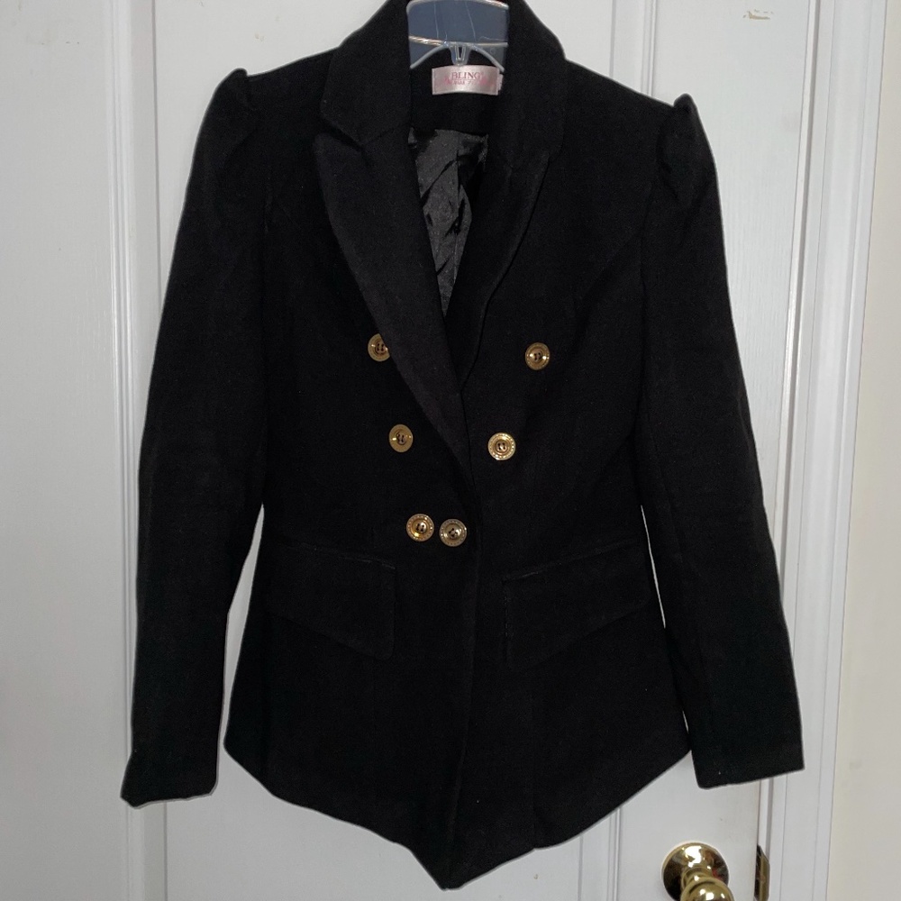 Bling wool blend black jacket size L